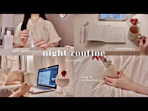 night routine🌛平日の夜を充実させる社会人のナイトルーティン｜春の夜の習慣｜いちごミルクレシピ🍓 自炊､セルフケア