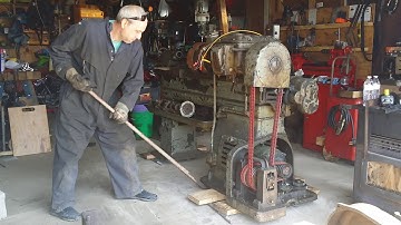 Moving the hendey lathe sideways to its new spot