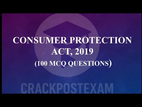 100 MCQs on Consumer Protection Act 2019 || Consumer Protection Act ...