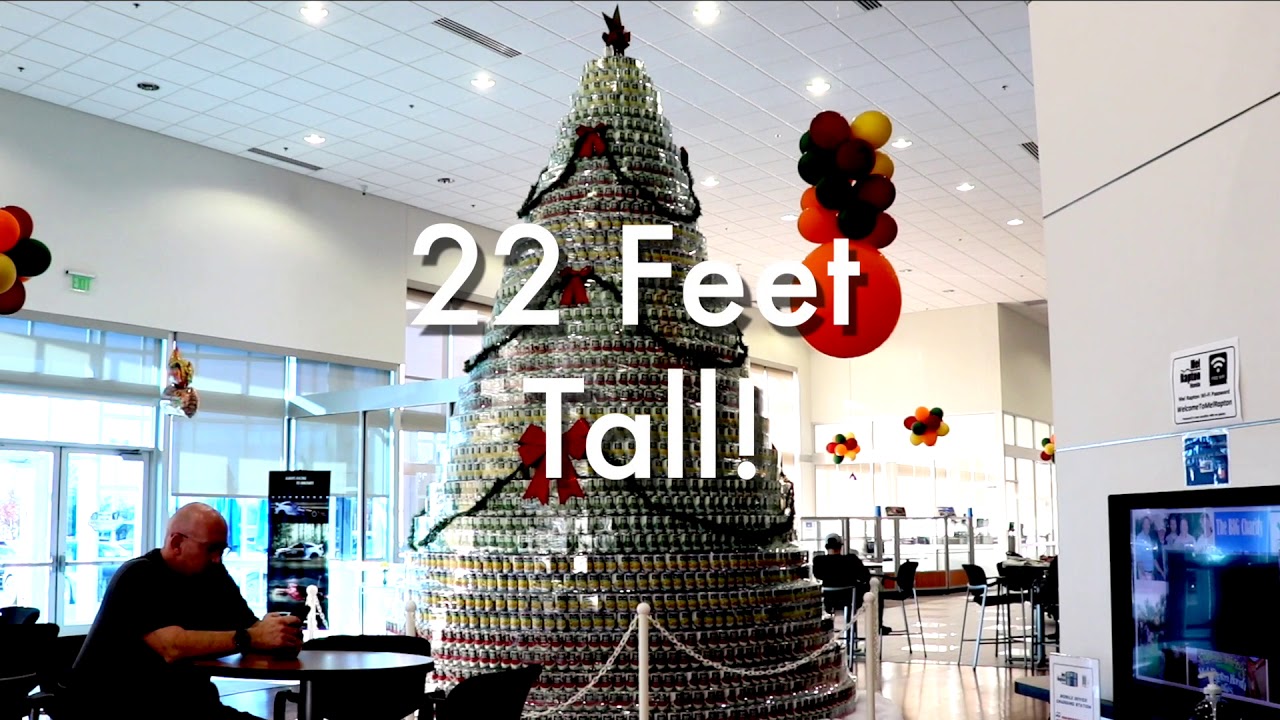 Canned Food Christmas Tree Construction YouTube