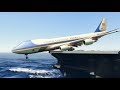 GTA 5 - Giant Air Plane "Breathtaking Landing At Aircraft Carrier" (This is GTA5 game)