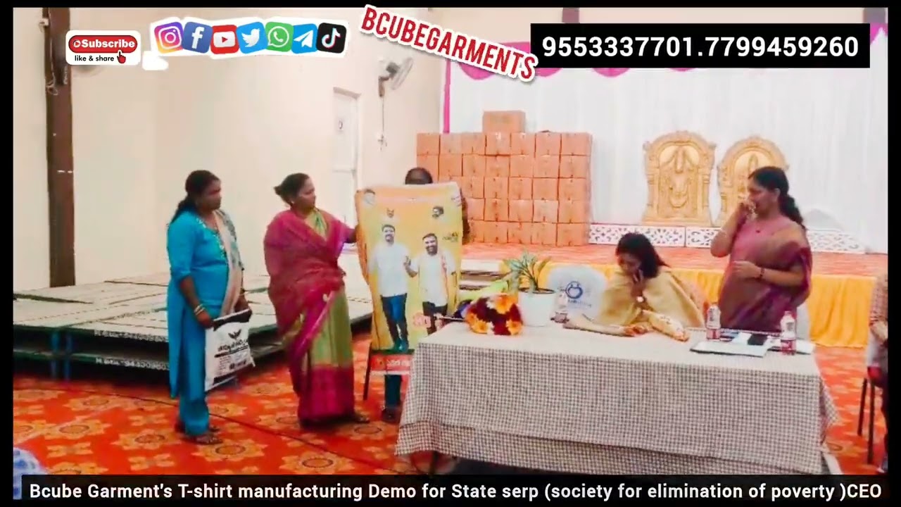 BCUBE GARMENTS t-shirts mfg demo @ Ap SERP-CEO మేడం& సెక్రటేరియట్ స్టాఫ్.Spl tnks to velugu dpt. Mdl