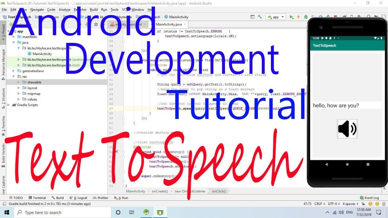 Android Development Tutorial : Text To Speech Implementation - YouTube