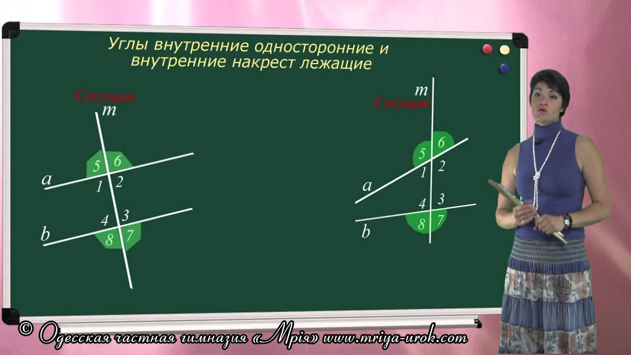 Углы внутренние односторонние и внутренние накрест лежащие - YouTube