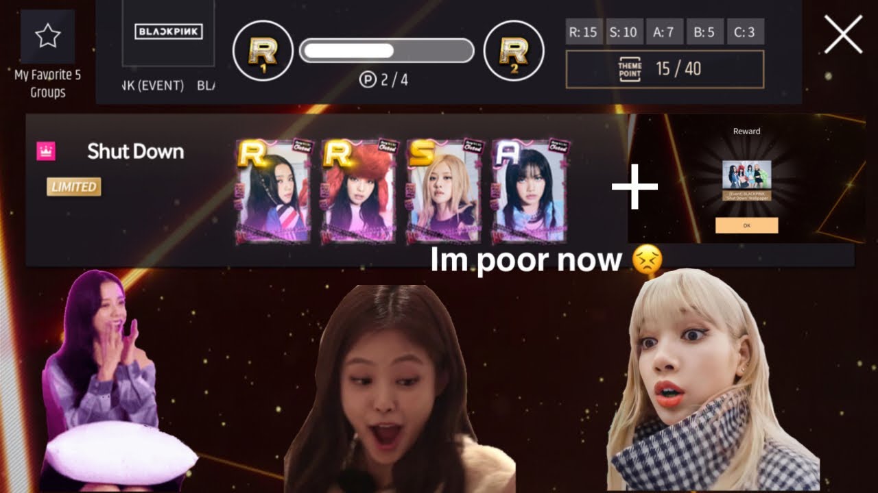 [SuperStar YG] Buying and completing BLACKPINK “Shut Down” le theme + bg