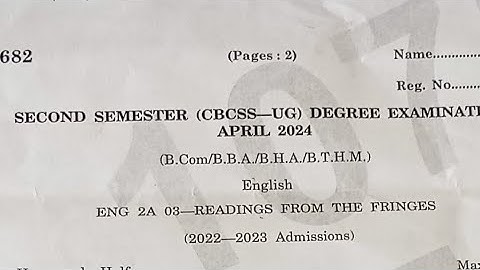 Readings from the fringes Question paper Discussion