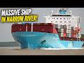 Mega Ship Passing Through a Narrow River – Insane Close-Up