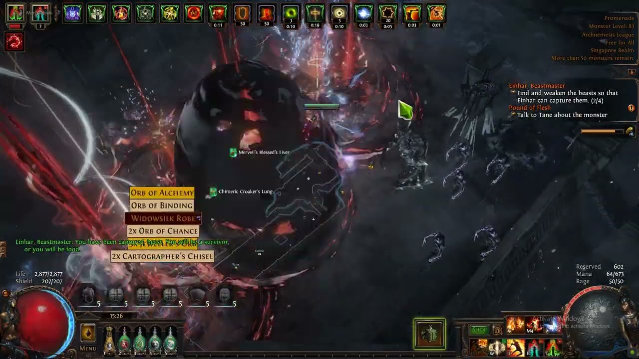 PoE 3.17 Armour Stack Slayer Delirium 100% map run with flicker