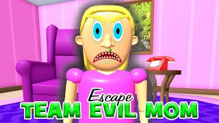 картинка: [NEW] КОМАНДНЫЙ ПОБЕГ ОТ ЗЛОЙ МАМЫ TEAM EVIL MOM ESCAPE TEAMWORK OBBY Roblox