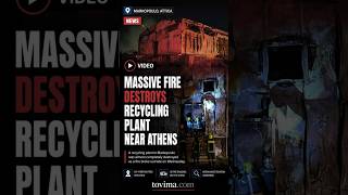 Massive Fire Destroys Recycling Plant Near Athens | Investigation Underway (VIDEO)