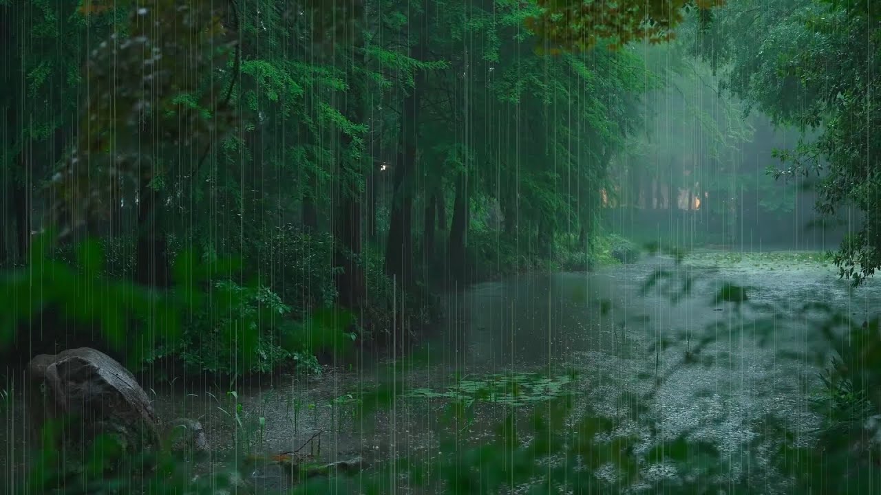 The beautiful little river is raining(387) , sleep, relax, meditate, ASMR, Real Shot