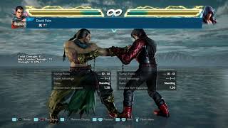 Feng movelist with frame data display (opponent all block)