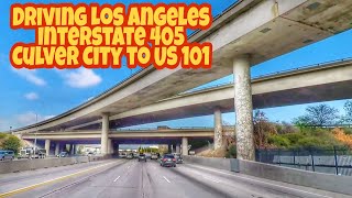 Driving Los Angeles Interstate 405 Culver City to US 101