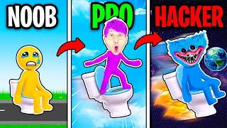 NOOB vs PRO vs HACKER In POTTY RACERS!? (ALL LEVELS!) screenshot 2