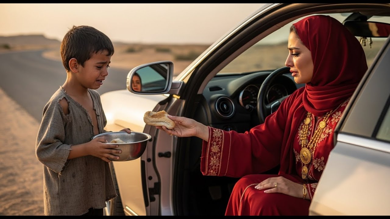 الأم المليونيرة كانت في سيارتها الفاخرة عندما جاء ابنها يتسوّل في الرصيف.