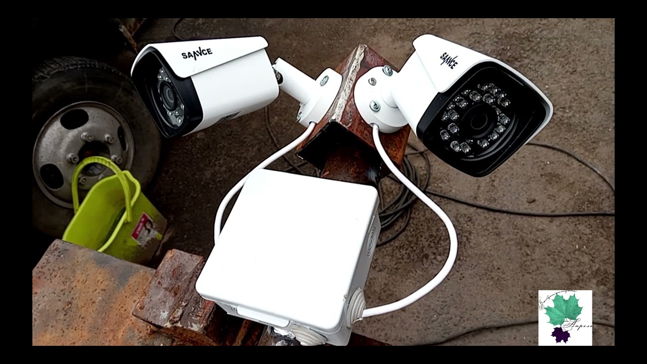 Монтаж видеонаблюдения 4 камеры в частном доме - YouTube
