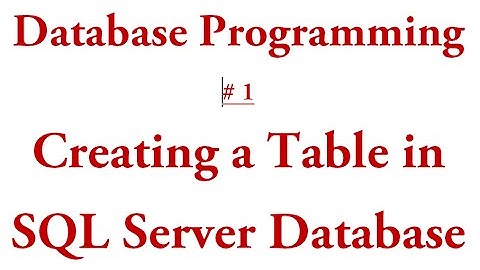 VB.Net Database Programming #1 Creating Table in SQL Server Database (In Urdu) with Source Code