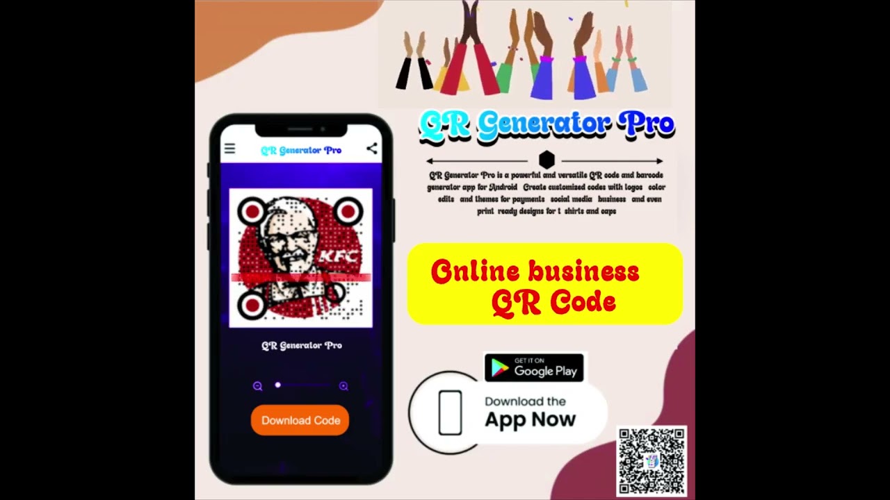 QR code generator New design | logo with QR code generator | custom design & colour editing features