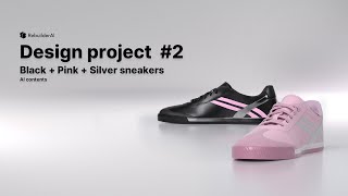 AI Fashion project #2 _Black+Pink+Silver sneakers