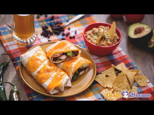 Burrito di pollo con guacamole al lime