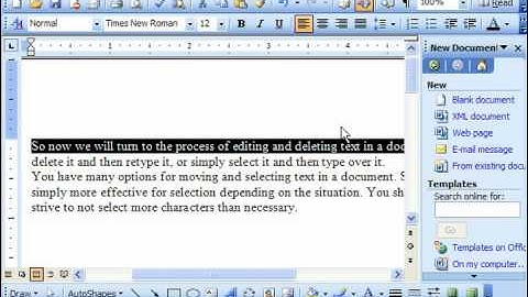 Word 2003 Tutorial Cutting, Copying, and Pasting Microsoft Training Lesson 3.2