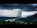 Tsunami from heaven  amazing rainstorm timelapse  downburst  microburst