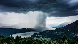 Tsunami from Heaven \/ Amazing Rainstorm Timelapse \/ Downburst \/ Microburst