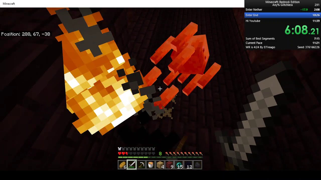 Minecraft Bedrock Set Seed Glitchless - 8:20 (PB) - YouTube