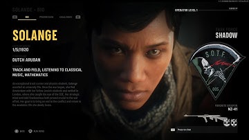 Solange Operator Intro Cinematic Call of Duty: Vanguard