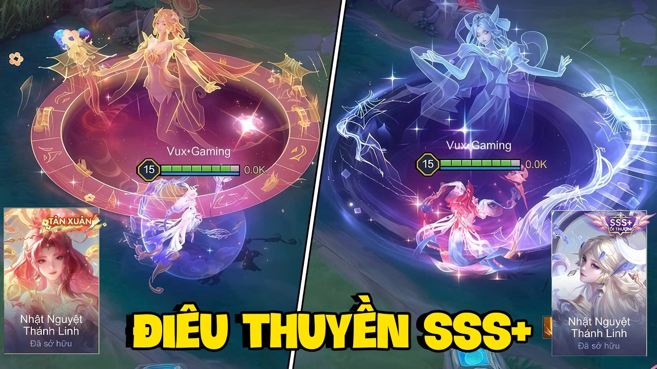 VUX TEST SKIN ĐIÊU THUYỀN NHẬT NGUYỆT THÁNH LINH SSS+ COMBO HIỆU ỨNG NHIỀU NHẤT LIÊN QUÂN MOBILE
