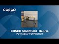 COSCO SmartFold Deluxe Portable Workbench / Folding Utility Table with Locking Casters
