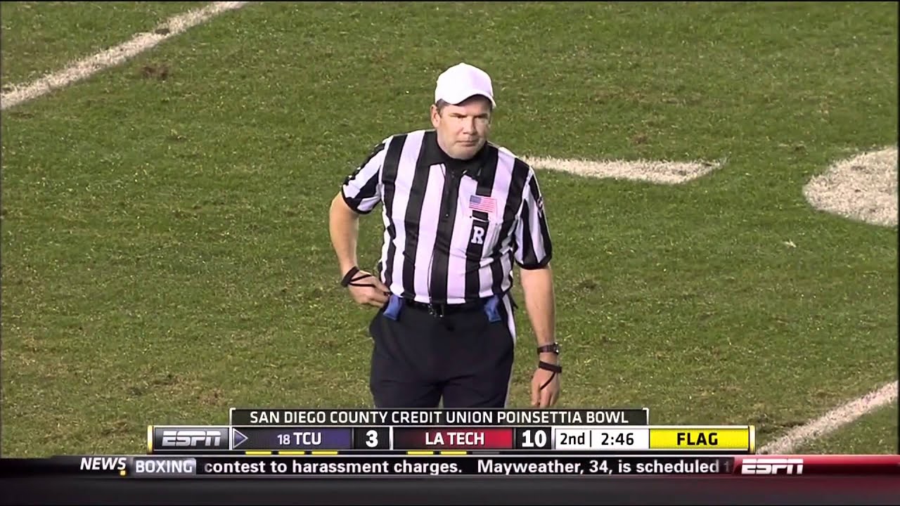 Big 10 Refs Call Roughing the Kicker on TCU Horned Frogs Pointsettia Bowl