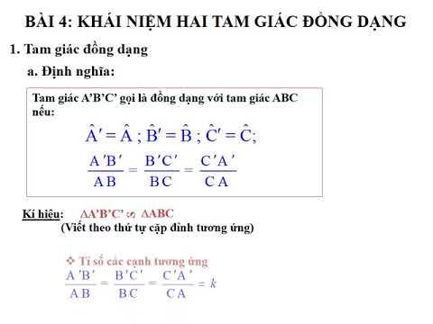 Toán K8 - Khái niệm 2 tam giác đồng dạng
