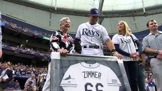 Bal@tb: the rays retire zimmer's uniform number