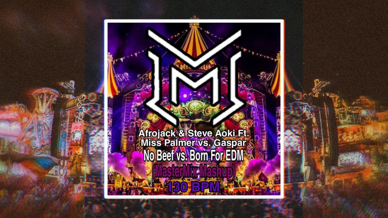 |Big Room| Afrojack, Steve Aoki & Miss Palmer vs Gaspar - No Beef vs Born For EDM (MasterMix Mashup)