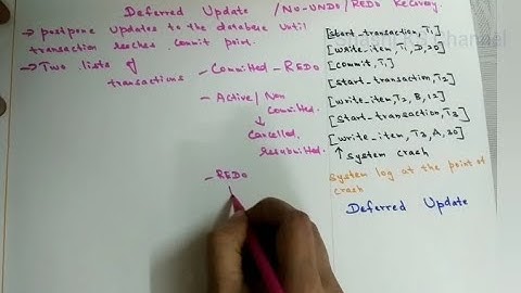 Database Recovery using Immediate update and deferred update Technique | DBMS