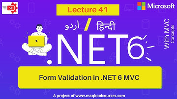 Form Validation in MVC  NET 6 Project | Lecture 41