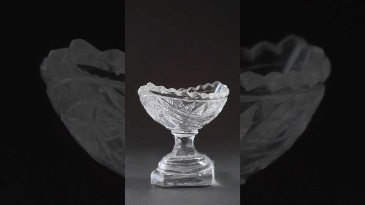 Antique Glass Cruet - Regency Pedestal Salt Boat, circa.1820