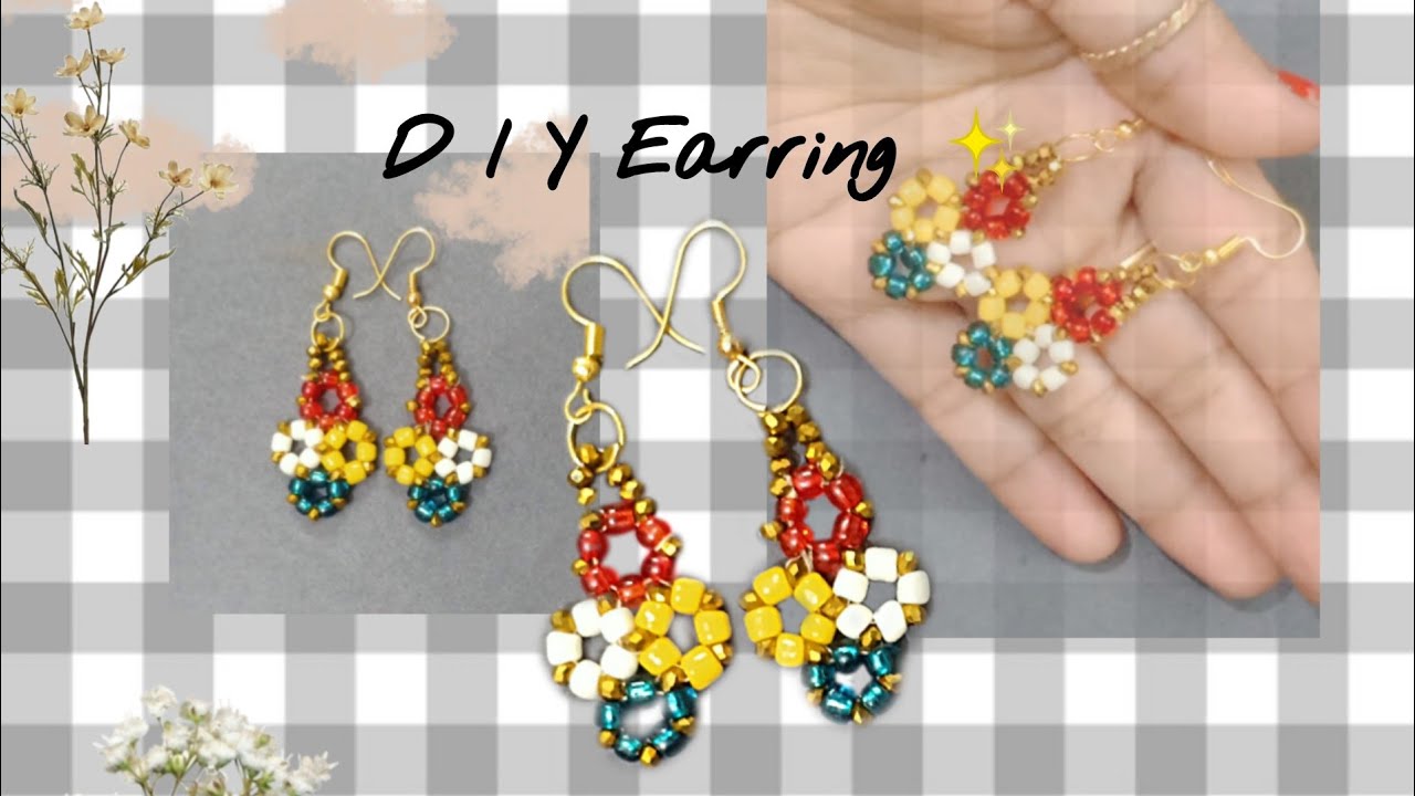 easy beaded earring YouTube
