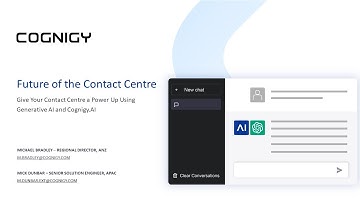 Cognigy Webinar: The Future of Contact Centres Leveraging Generative AI