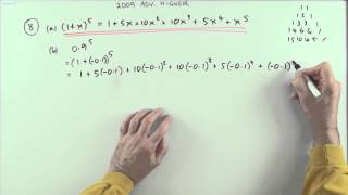 2009 SQA Advanced Higher Maths no.8   Binomial expansion