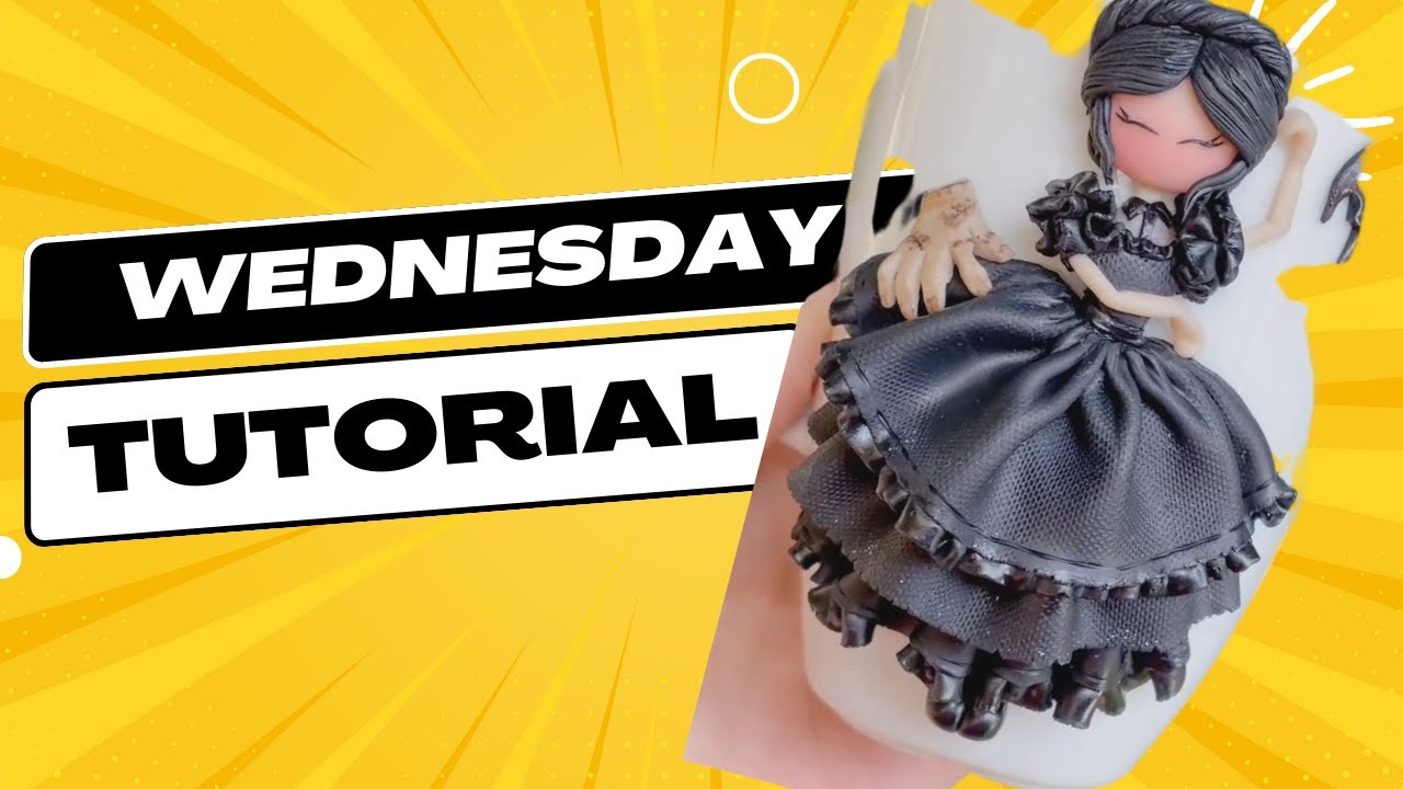 Wednesday Polymer Clay Doll Mug | FULL TUTORIAL - Clay Craft Idea