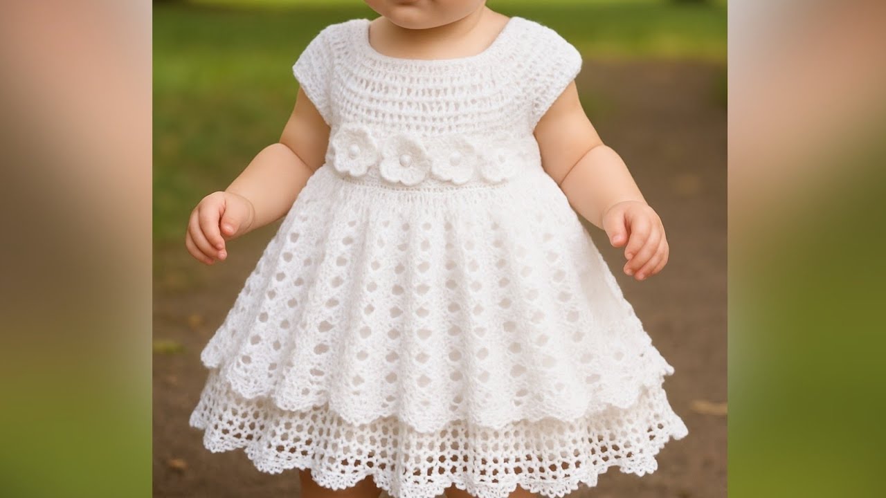 Платье для девочки, от рождения до года, с размерами ✨ Платье на семь дней / канал #crochet_YouTu...