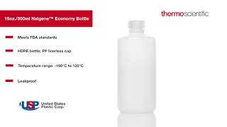 16 OZ./500ML NALGENE™ NARROW MOUTH HDPE ECONOMY BOTTLE | U.S. Plastic Corporation®