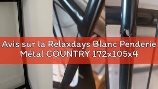 Avis sur la Relaxdays Blanc Penderie Métal COUNTRY 172x105x45 cm, Portant à vêtements avec Housse St