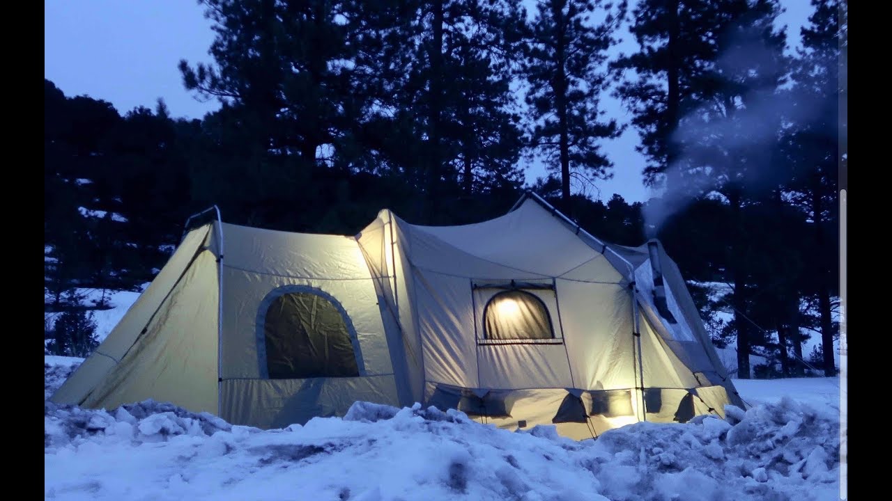 Living Off-Grid in a Tent w/ Wood Stove: Adding a Garage Work Room to my  Winter Shelter - YouTube