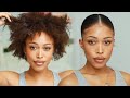 Sleek Middle Part Pony on Afro Hair | Jaleesa Moses