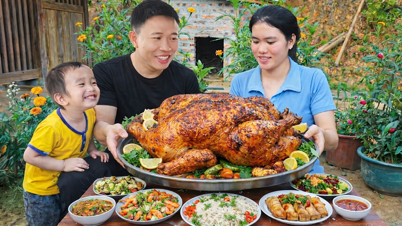 Husband Is Sick: Cooking Grilled Chicken, Fried Rice, And Grilled Pork To Serve My Husband And Child
