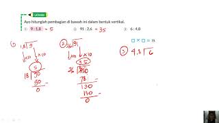 Matematika kelas 5 hal 73 kur. Merdeka  pembagian dalam bentuk vertkal. 9:1,8 91:2,6 6:4,8