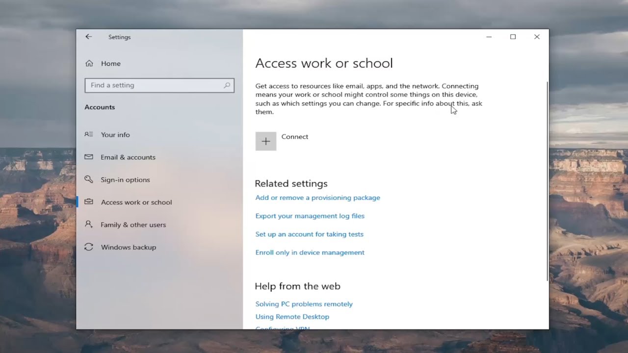 How To Connect to Work or School Account on Windows 10 [Guide] - YouTube